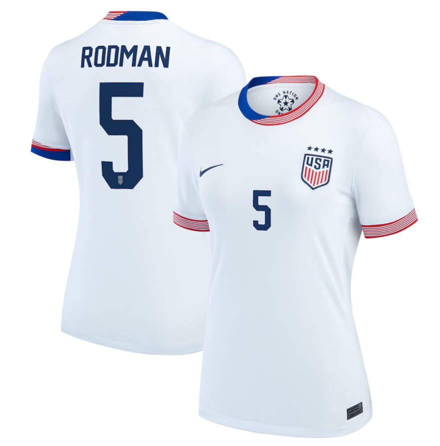 Youth Nike #5 Trinity Rodman White USWNT 2024 Home Jersey->women soccer jersey->Women Jersey